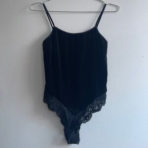 Victoria's Secret Black Velvet Bodysuit